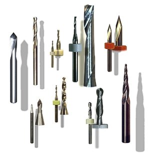 CNC plastic cutting routers, end-mills and engraving tools